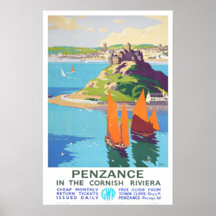Affiches Voyage vintage, Penzance.