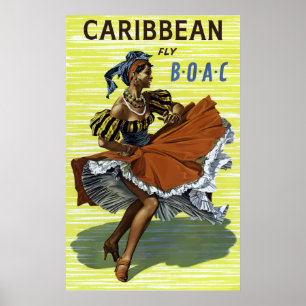 Affiches Voyage vintage pour les Caraïbes