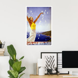 Affiches Voyage Vintage, Santa Margherita Ligure, Italie