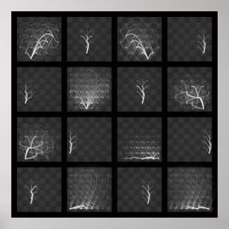 Affiches Voyages de pièces d'échecs (pièces blanches, Carré