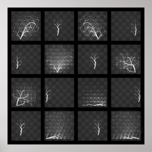 Affiches Voyages de pièces d'échecs (pièces blanches, Carré (Devant)