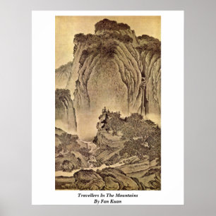 Affiches Voyageurs dans les montagnes par la fan Kuan
