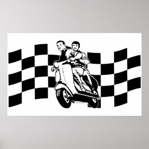 Affiches Voyageurs de scooter noir et blanc