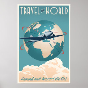 Affiches Voyagez dans le monde - dans un style vintage