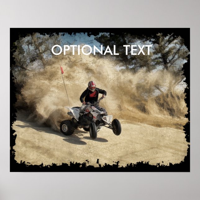 Affiches VTT sur Dirt Road dans le nuage de poussière avec  (Devant)