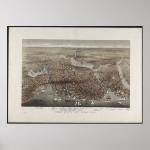 Affiches Vue 1873 de ville de Boston