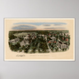 Affiches Vue 1907 de l'université de la Caroline du Nord