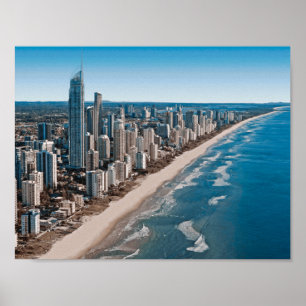 Affiches Vue aérienne de Gold Coast Australie
