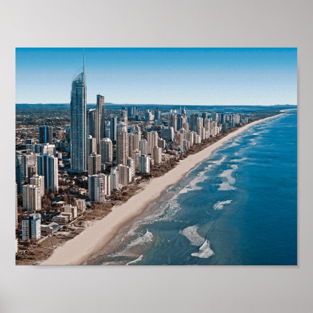 Affiches Vue aérienne de Gold Coast Australie (Devant)