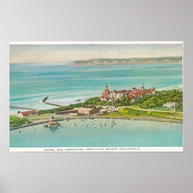 Affiches Vue aérienne de Hotel del Coronado (Devant)