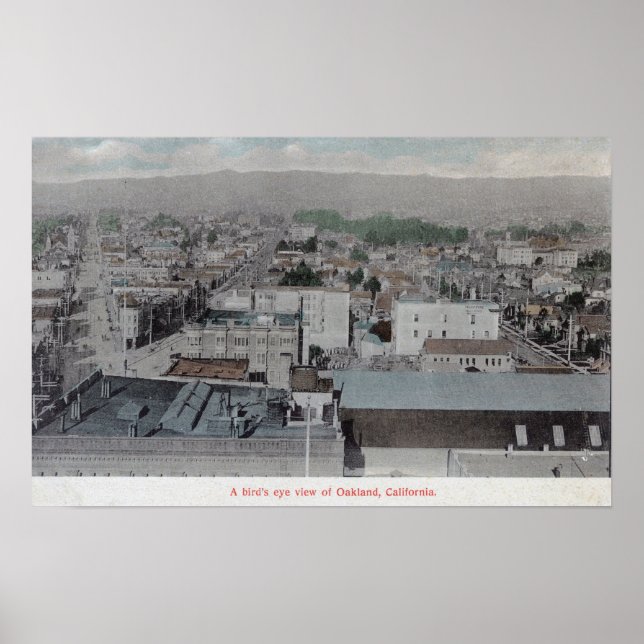 Affiches Vue aérienne de la ville # 2Oakland, CA (Devant)