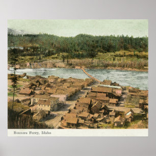 Affiches Vue aérienne de la ville et de la rivière