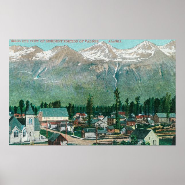 Affiches Vue aérienne de la zone résidante de la ville (Devant)