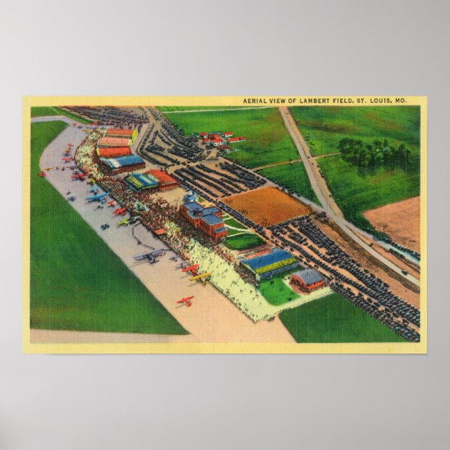 Affiches Vue aérienne de Lambert Air FieldSt. Louis, MO (Devant)