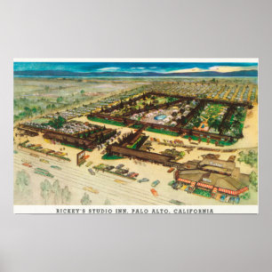 Affiches Vue aérienne de l'auberge du studio de Rickey
