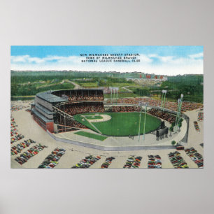 Affiches Vue aérienne de nouveau Milwaukee County Stadium