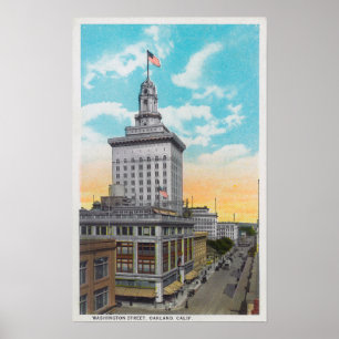 Affiches Vue aérienne de Washington StreetOakland, CA