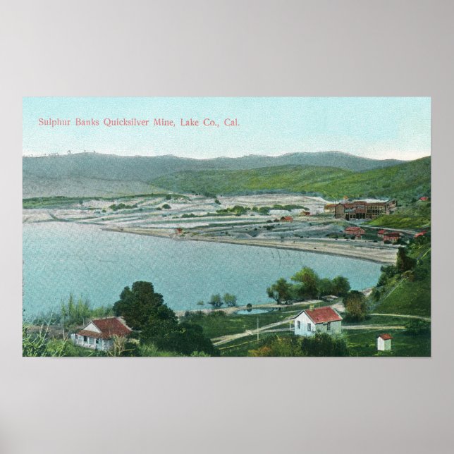 Affiches Vue aérienne des banques de soufre Mine de Quicksi (Devant)