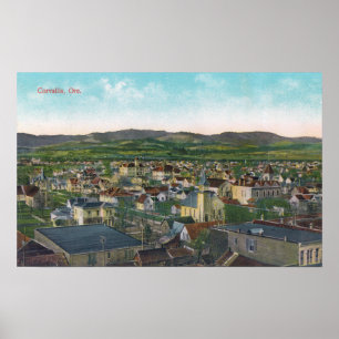 Affiches Vue aérienne du CityCorvallis, OU