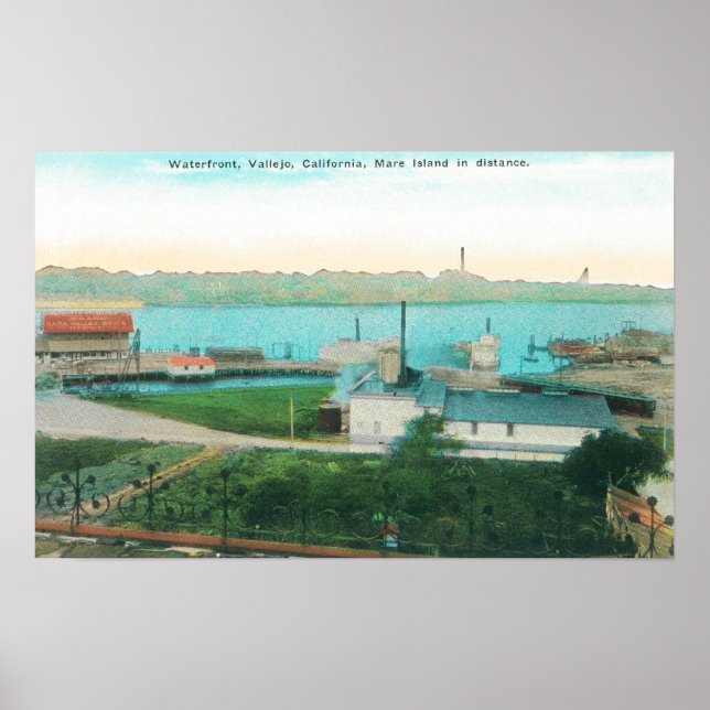 Affiches Vue aérienne du front de mer de Vallejo et de Mare (Devant)