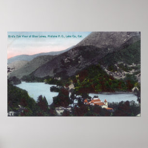 Affiches Vue aérienne du LakesMidlake bleu, CA