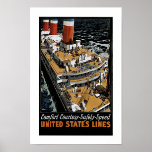 Affiches Vue aérienne du Léviathan de la US Line