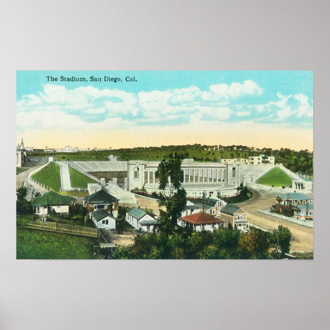 Affiches Vue aérienne du stade San Diego, CA (Devant)