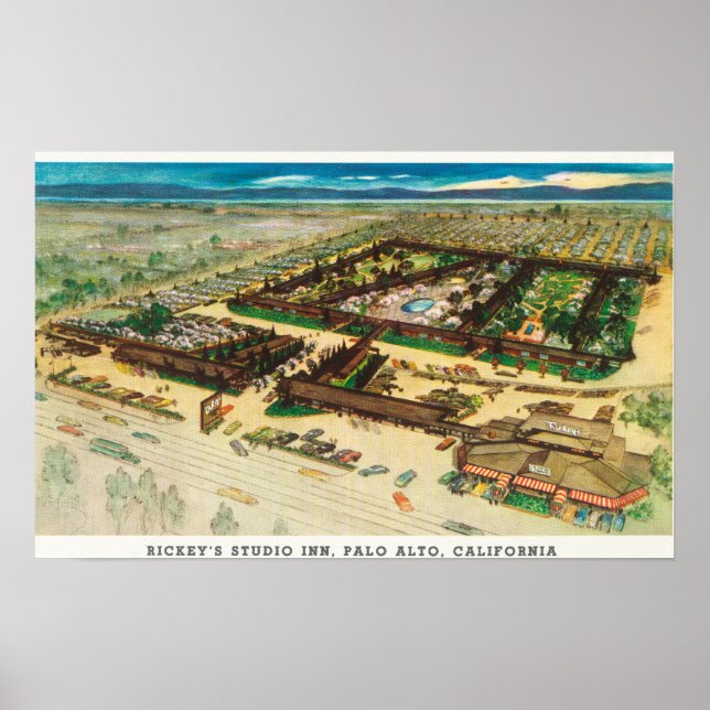 Affiches Vue aérienne du Studio Inn de Rickey (Devant)