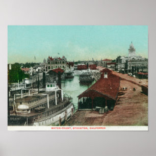 Affiches Vue aérienne du WaterfrontStockton, CA