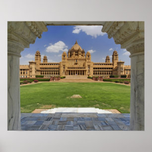 Affiches Vue arrière de l'hôtel Umaid Bhawan Palace, Jodjpu
