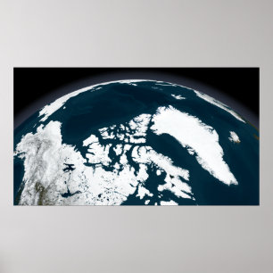 Affiches Vue au-dessus du Groenland et de l'océan arctique