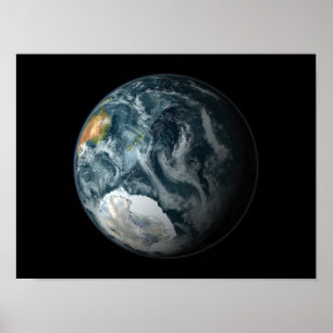 Affiches Vue complète de la Terre qui met en évidence l'Ant