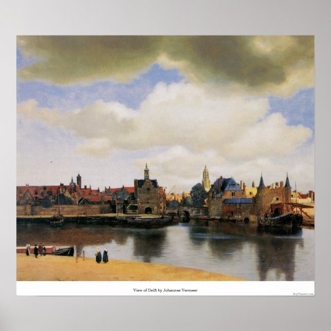 Affiches Vue de Delft par Johannes Vermeer (Devant)