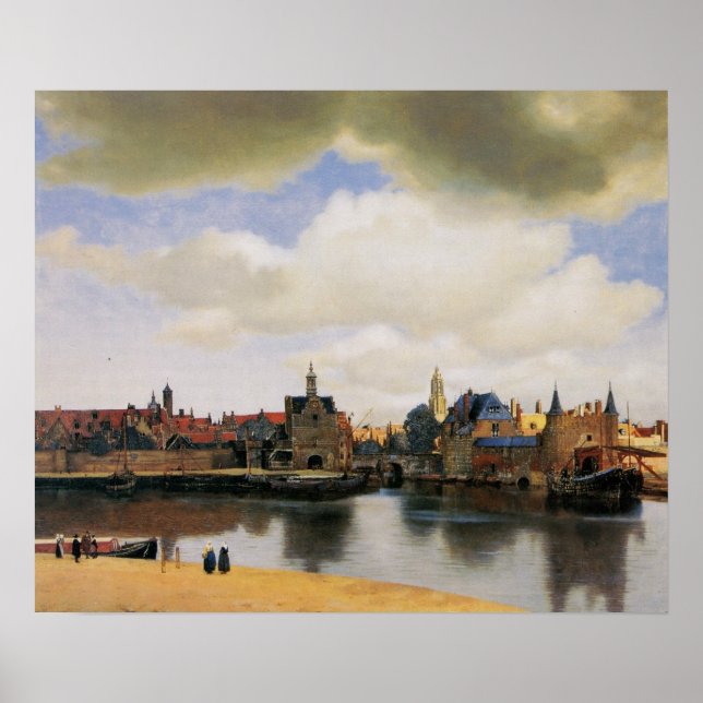 Affiches Vue de Delft par Johannes Vermeer (Devant)
