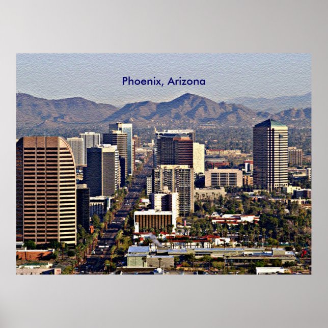 Affiches Vue de Downtown de Phoenix, Arizona (Devant)