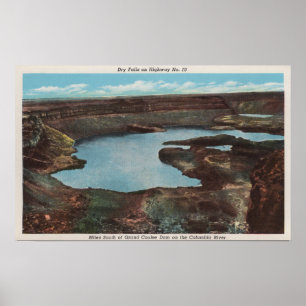 Affiches Vue de Dry Falls depuis Hwy. 10Washington
