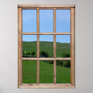 Affiches Vue de Green Hill depuis une fenêtre