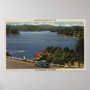 Affiches Vue de la commande de bord de lac près du barrage