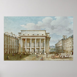 Affiches Vue de la façade du théâtre Italien