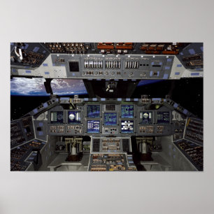 Affiches Vue de la fenêtre du cockpit de la navette spatial