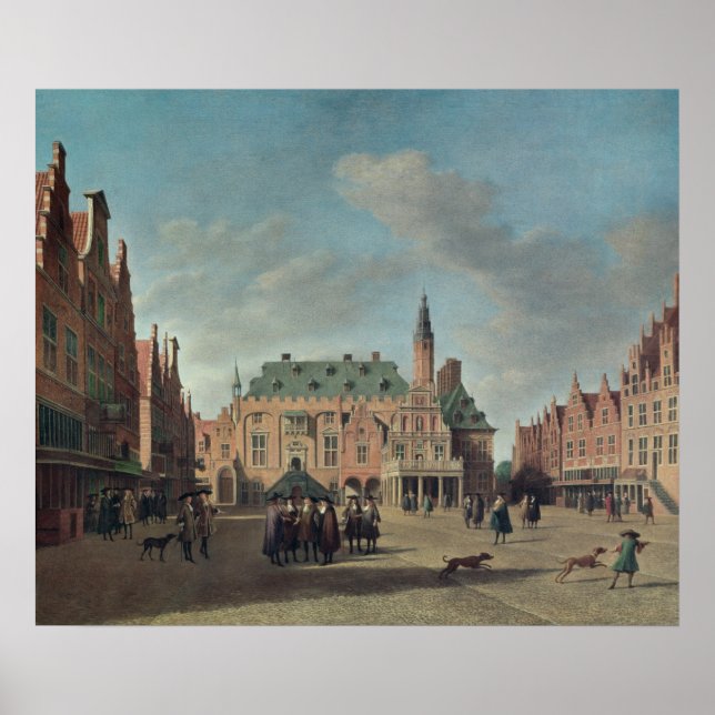 Affiches Vue de la Grand-Place à Haarlem (Devant)