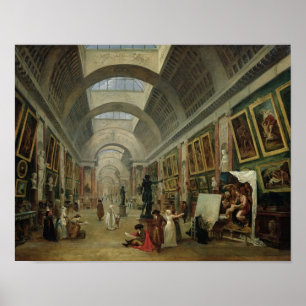 Affiches Vue de la Grande Galerie du Louvre, 1796