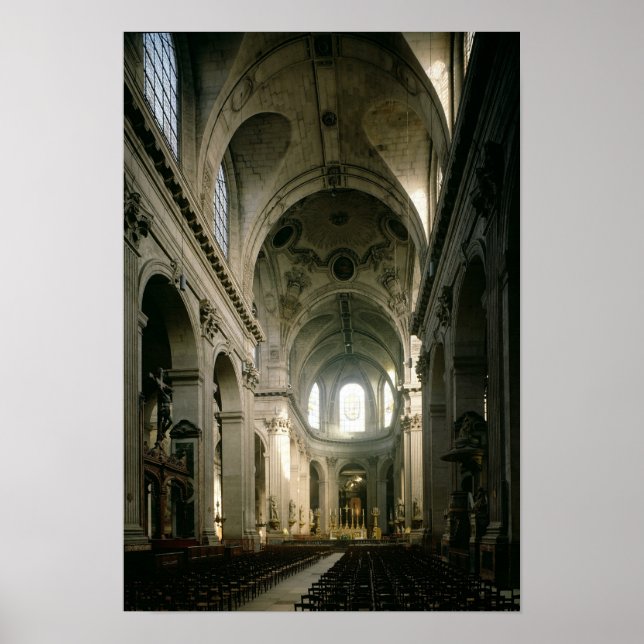 Affiches Vue de la nef vers le choeur, construit (Devant)