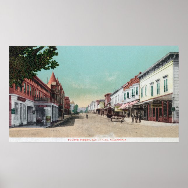 Affiches Vue de la quatrième rueSan Rafael, CA (Devant)