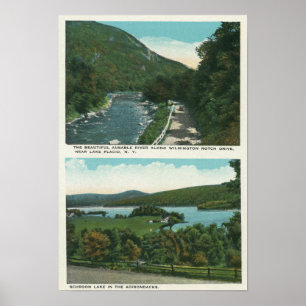 Affiches Vue de la rivière d'Ausable et du lac Schroon