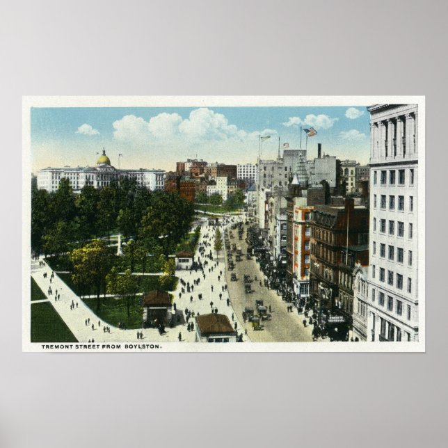 Affiches Vue de la rue Tremont depuis Boylston (Devant)