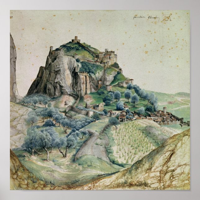 Affiches Vue de la vallée de l'Arco dans le Tyrol, 1495 (Devant)