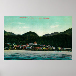 Affiches Vue de la ville de Ketchikan, Alaska de Steamer