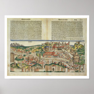 Affiches Vue de la ville de Rome, de Nuremberg Chron