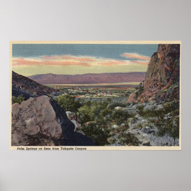 Affiches Vue de la ville depuis le canyon de Tahquitz (Devant)